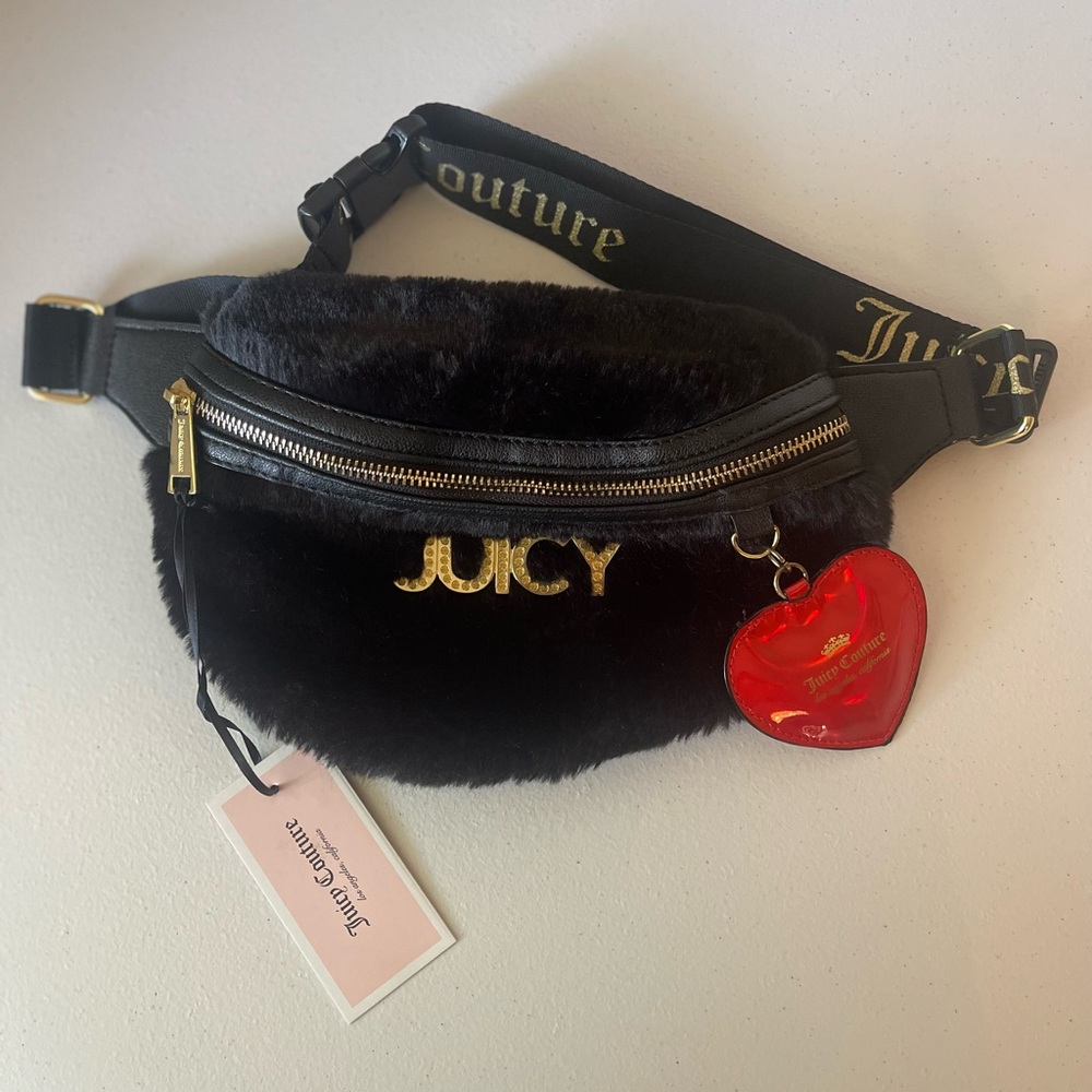 Juicy Couture Fur Belt Bag in Black